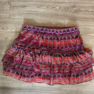 Boho Chic Ruffle Mini Skirt